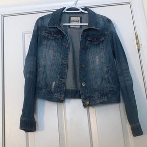 Distressed jean jacket
